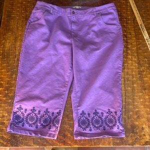 Embellished Purple crop stretch Jeans, 20W